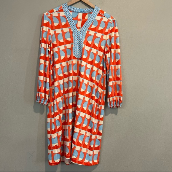 J.McLaughlin Colorful Geometric Retro Shift Dress - Picture 1 of 8
